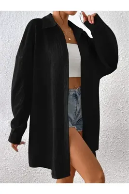 MOONBULL Kadın Oversize Bürümcük Keten Karışımı Gömlek