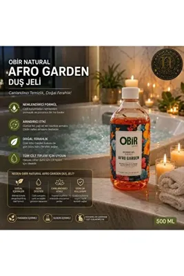 OBİR NATÜREL OBİR Natural Afro Garden Duş Jeli 500 ml – Nemlendirici ve Arındırıcı, Çiçeksi Kokulu Günlük Vücut Temizleme Jeli
