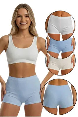 Sensu Kadın Üçlü Fitilli Modal Şort MODEL-2