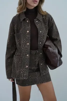 Myra Fashion Kadın Kuşaklı Bağlamalı Leopar Ceket