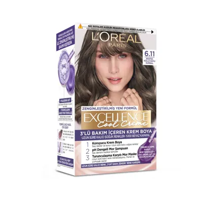 L'Oréal Paris Excellence Cool Creme Saç Boyası – 6.11 Ekstra Küllü Koyu Kumral