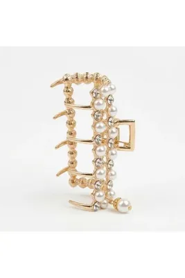 Genel Markalar İncili Gold Metal Mandallı Saç Tokası(3lü set)