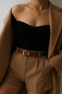 H&E LUXURY DESIGN Kadın Trendy Gold Tokalı Metal Köprülü Pantolon Gömlek Ceket Elbise Kazak Kemeri 2 cm