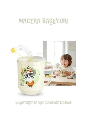 Zenvia Premium Pipetli Çocuk Bardağı 350 ml -Alıştırma Bardağı ve Suluk