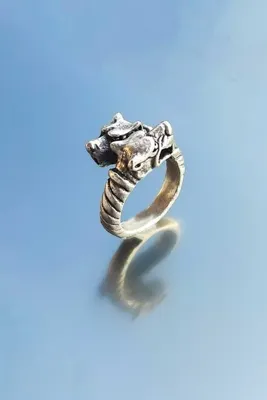 TREND COLLECTİON Çift Başlı Pitbull Model Ayarlanabilir Yüzük