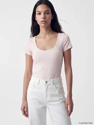 LCW Vision U Yaka Kadın Çıtçıtlı Body