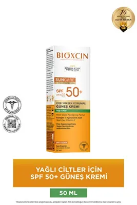 Bioxcin Sun Care Yağlı Ciltler İçin Güneş Kremi Spf 50+ 50 ml