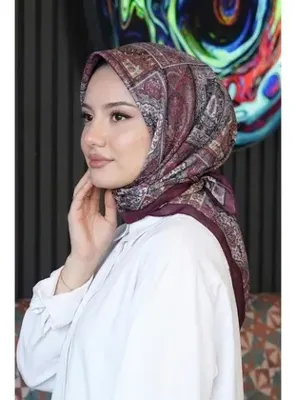 AFVENTE Etnik Desen Bordo Soft Pamuk Eşarp