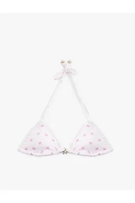 Koton Fiyonk Charm Detaylı Kroşeli Üçgen Bikini Üstü