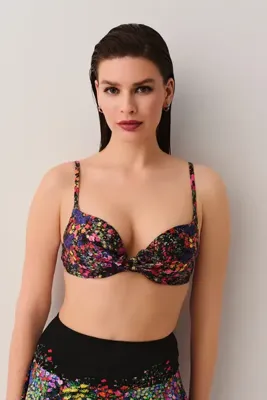SUWEN Garden Önden Bağcıklı Full Dolgulu Bikini Üst