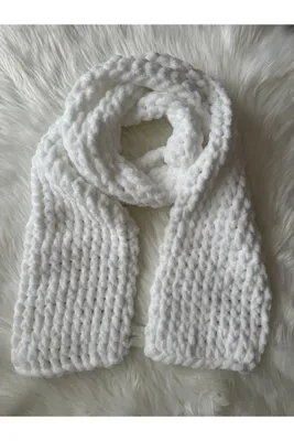 A&D HANDMADE EL ÖRGÜSÜ PUFFY PELUŞ ATKI 220*22 CM