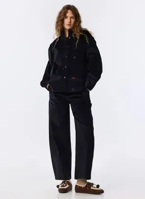 Twist TW6260025195 Lacivert Kadın Nakışlı Oversize Gömlek