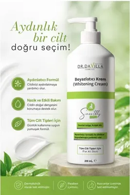 Smoothly DR.DAVİLLA 200ml. Genital bölge beyazlatıcı koltuk altı kararma önleyici aydınlatıcı parlatıcı krem