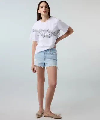 İpekyol Eskitme efektli denim şort
