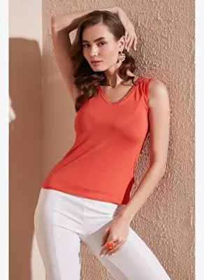 Lela Kalın Askılı V Yaka Bluz Kadın BLUZ 5864384