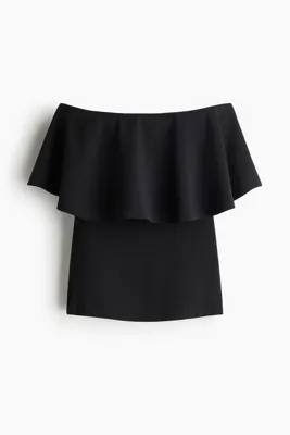 H&M Farbalalı İnterlok Bandeau Üst