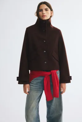 H&M Boru Yakalı Kısa Ceket