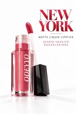 Odeyyo Matte Liquid Lipstick New York Pembe | Gün Boyu Kalıcı, Bulaşmaz, Ağırlık Hissi Bırakmaz