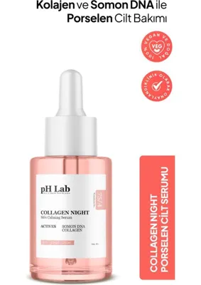 Ph Lab Phlab Collagen Night Serum, Kolajen ve Somon DNA'lı Gece Yüz Bakım Serumu, Porselen Cilt Serumu