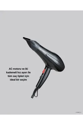 İlkyaz Fashion 2200W Profesyonel Fön Makinesi Ac Motorlu Hızlı Kurutma