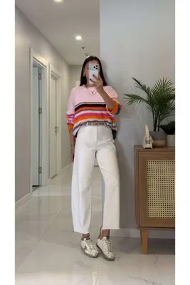 BİRCANÇİL Petras Ekru Barrel Jean