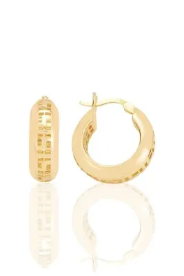 Söğütlü Silver Gümüş altın yaldızlı özel işçilikli, artuklu modeli füzyon halka küpe SGTL12544GOLD