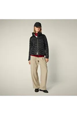 Save The Duck Peridot Kadın Şişme Mont, Hafif, Parlak Kumaş, Taşıma Çantalı, Regular Fit, Siyah