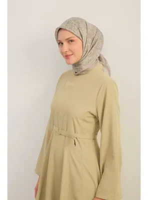 Silk Home Shiny Eşarp Etnik Desen Gri