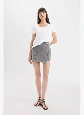 Defacto Yüksek Bel Mini Jean Şort Etek