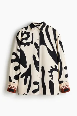 H&M Baskılı Gabardin Gömlek