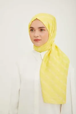 Armine Trend Pure Sarı Zincir Desen Şal 16-23061