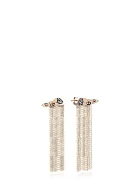 Reis Kuyumculuk Path and Track Earrings Pırlanta Taşlı 14 Ayar Pembe Altın Kadın Kolye