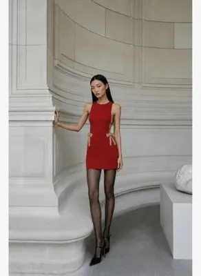 Nazlı Ceren Sabine Mini Krep Elbise Paprika Red