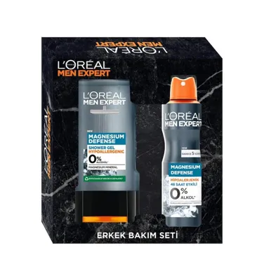 L'Oréal Paris L'oreal Paris Men Expert Magneıum 300 Ml Duş Jeli + 150 Ml Magnesıum Deodorant İkili Set