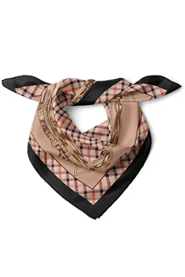 nehir eşarp Ekose Kemer & Zincir Desen Fular Bandana 50x50 Cm