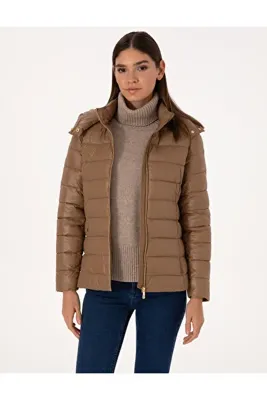 Pierre Cardin Camel Çıkarılabilir Kapüşonlu Mont 50314169-VR015
