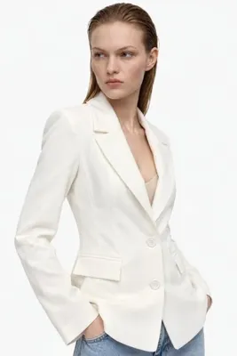 HAKKE Bele Oturan Dokuma Blazer CEKET