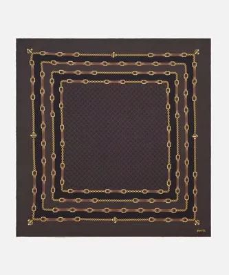 İpekyol %100 ipek görsel baskılı monogram eşarp
