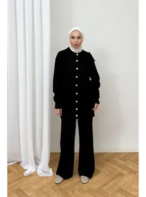 Melike Tatar Triko Hırkalı Takım 80-8400 SİYAH