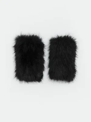 LCW ACCESSORIES Suni Kürk Görünümlü Kadın Parmaksız Eldiven