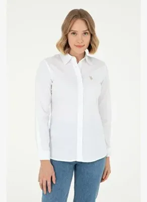 U.S. Polo Assn. Kadın Beyaz Uzun Kollu Basic Gömlek50295640-VR013