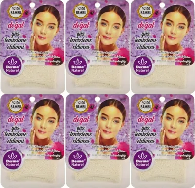 Derma Naturel Bambu Yüz Temizleme Eldiveni Ms-32 6 Lı Set