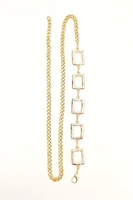Fulla Moda Kare Zincirli Metal Kemer