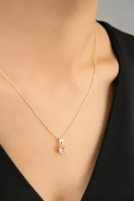Elika Silver Kadın Tek Taş Model Kolye