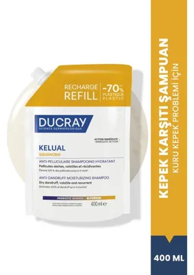 Ducray Kelual Squanorm Kuru Saçlar İçin Kepek Karşıtı Şampuan 400 ml - Refill