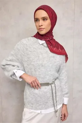 Silk Home Viskon Velora Eşarp Dört Mevsim Zincir Desen Berry 90x90