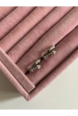 ringbox Gümüş Renk Zirkon Taşlı Altın Kaplama Kadın Yılan Yüzük