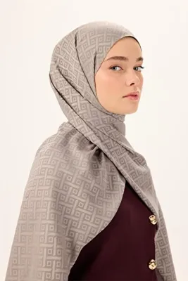 Silk Home Pamuk Polyester Liva Şal Açık Gri Desenli Dokulu Nefes Alan 90x200