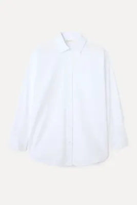 Mudo Kadın Beyaz Oversize Casual Uzun Kollu Gömlek