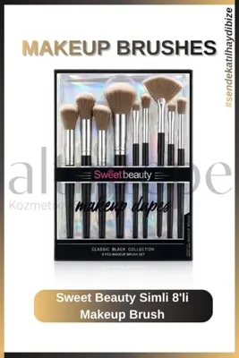 Altıntepeshop 9'lu Classıc Black Collectıon Makeup Brush